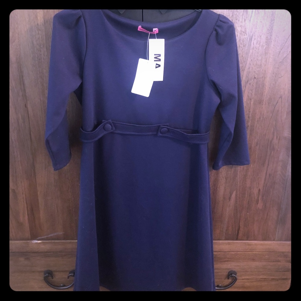 Cute navy maternity dress by Maternal America